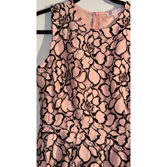 Ultrapink Womens Sleeveless Lace Overlay Dress M Pink & Black - Picture 2 of 16